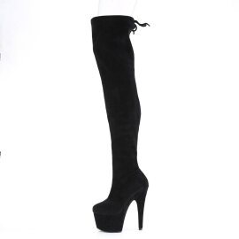 Pleaser ADORE-3008 Bottes cuissardes à plateforme Daim synthétique Noir EU-35/US-5