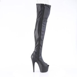 Pleaser ADORE-3011 Bottes cuissardes à plateforme Cuir synthétique Noir EU-44/US-14