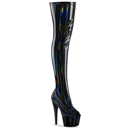 Pleaser ADORE-3011HWR Bottes cuissardes à plateforme Holo Noir EU-44/US-14