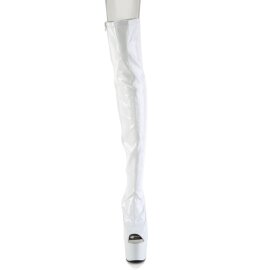 Pleaser ADORE-3011HWR Bottes cuissardes à plateforme Holo Blanc EU-38/US-8