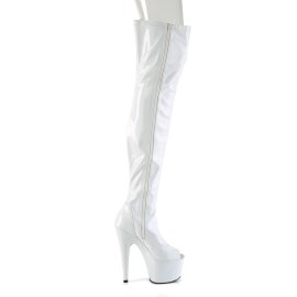 Pleaser ADORE-3011HWR Bottes cuissardes à plateforme Holo Blanc EU-39/US-9