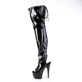 Pleaser ADORE-3017 Bottes cuissardes à plateforme Vernis Noir EU-37/US-7