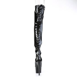 Pleaser ADORE-3017 Bottes cuissardes à plateforme Vernis Noir EU-37/US-7