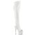 Pleaser ADORE-3019 Bottes cuissardes à plateforme Cuir synthétique Blanc EU-38/US-8