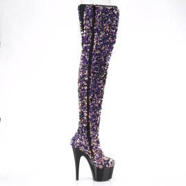 Pleaser ADORE-3020 Bottes cuissardes à plateforme Paillettes Violet EU-36/US-6