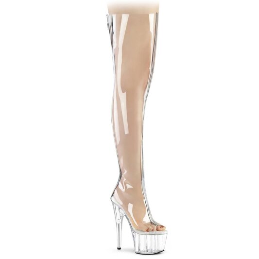 Pleaser ADORE-3021 Bottes cuissardes à plateforme Transparent EU-35/US-5