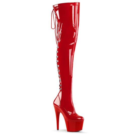 Pleaser ADORE-3063 Bottes cuissardes à plateforme Vernis Rouge EU-41/US-11