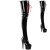 Pleaser ADORE-4001WR Bottes cuissardes à plateforme Vernis Noir EU-35/US-5