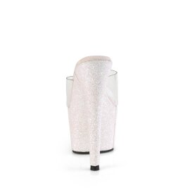 Pleaser ADORE-701HMG Mules à plateforme Paillettes Transparent Rose EU-35/US-5