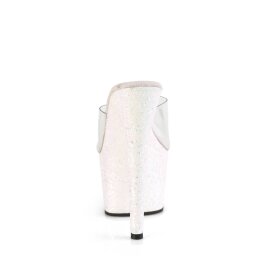 Pleaser ADORE-701LG Mules à plateforme Paillettes Transparent Rose EU-36/US-6