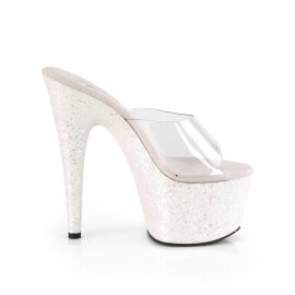 Pleaser ADORE-701LG Mules à plateforme Paillettes Transparent Rose EU-38/US-8
