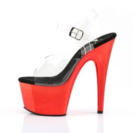Pleaser ADORE-708 Sandales à plateforme Chrome Transparent Rouge EU-41/US-11