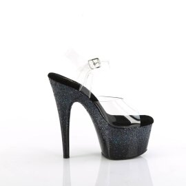 Pleaser ADORE-708SS Sandales à plateforme Paillettes Transparent Noir EU-42/US-12