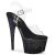 Pleaser ADORE-708SS Sandales à plateforme Paillettes Transparent Noir EU-36/US-6