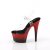 Pleaser ADORE-708SS Sandales à plateforme Paillettes Transparent Rouge EU-37/US-7