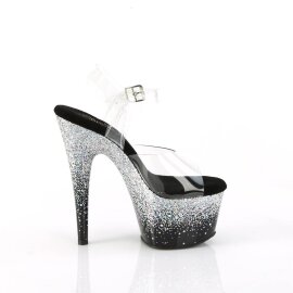 Pleaser ADORE-708SS Sandales à plateforme Paillettes Transparent Argent EU-36/US-6
