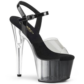 Pleaser ADORE-708T-1 Sandales à plateforme Fumée Transparent Noir EU-36/US-6