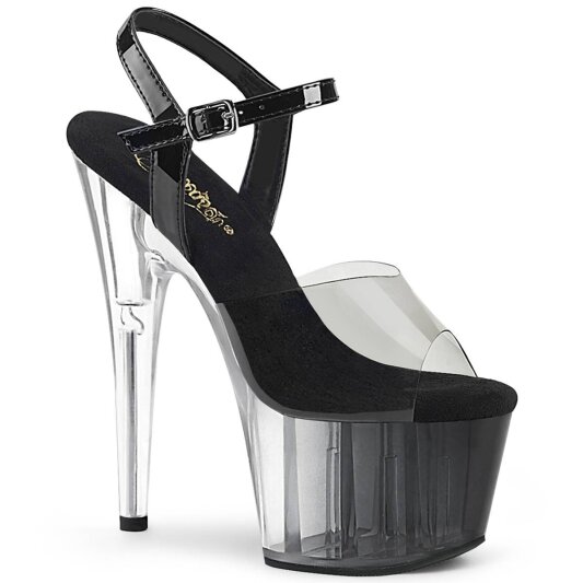 Pleaser ADORE-708T-1 Sandales à plateforme Fumée Transparent Noir EU-37/US-7