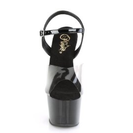 Pleaser ADORE-708T-1 Sandales à plateforme Fumée Transparent Noir EU-38/US-8