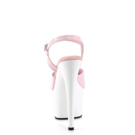 Pleaser ADORE-709 Sandales à plateforme Vernis Rose Blanc EU-35/US-5