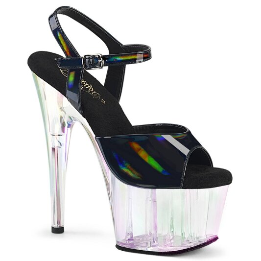 Pleaser ADORE-709HT Sandales à plateforme Holo Noir Transparent EU-42/US-12
