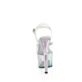 Pleaser ADORE-709HT Sandales à plateforme Holo Blanc Transparent EU-35/US-5