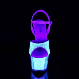 Pleaser ADORE-710UVG Sandales à plateforme Paillettes Argent EU-35/US-5