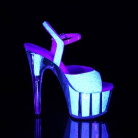 Pleaser ADORE-710UVG Sandales à plateforme Paillettes Argent EU-35/US-5