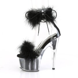 Pleaser ADORE-724F Sandales à plateforme Transparent Noir EU-35/US-5