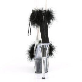 Pleaser ADORE-724F Sandales à plateforme Transparent Noir EU-35/US-5