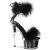 Pleaser ADORE-724F Sandales à plateforme Transparent Noir EU-35/US-5