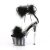 Pleaser ADORE-724F Sandales à plateforme Transparent Noir EU-35/US-5