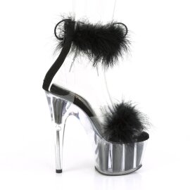 Pleaser ADORE-724F Sandales à plateforme Transparent Noir EU-36/US-6