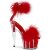 Pleaser ADORE-724F Sandales à plateforme Transparent Rouge EU-35/US-5