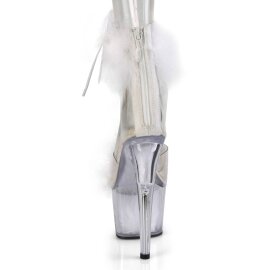 Pleaser ADORE-724F Sandales à plateforme Transparent Blanc EU-41/US-11