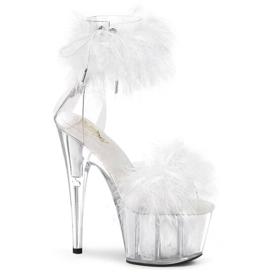 Pleaser ADORE-724F Sandales à plateforme Transparent Blanc EU-37/US-7