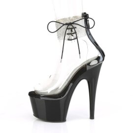 Pleaser ADORE-724RS Sandales à plateforme Strass Transparent Noir EU-35/US-5