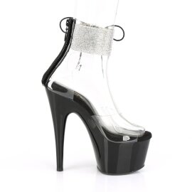 Pleaser ADORE-724RS Sandales à plateforme Strass Transparent Noir EU-35/US-5