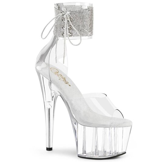 Pleaser ADORE-724RS Sandales à plateforme Strass Transparent EU-37/US-7