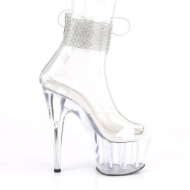 Pleaser ADORE-724RS Sandales à plateforme Strass Transparent EU-37/US-7