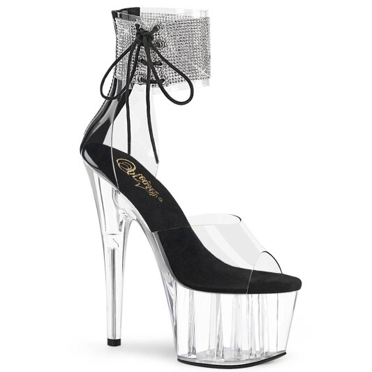 Pleaser ADORE-724RS Sandales à plateforme Strass Transparent EU-38/US-8
