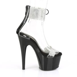 Pleaser ADORE-727RS Sandales à plateforme Strass Transparent Noir EU-35/US-5