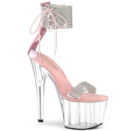 Pleaser ADORE-727RS Sandales à plateforme Strass Transparent Rose EU-41/US-11