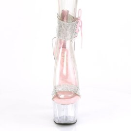 Pleaser ADORE-727RS Sandales à plateforme Strass Transparent Rose EU-41/US-11