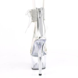 Pleaser ADORE-727RS Sandales à plateforme Strass Transparent Argent EU-35/US-5
