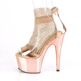 Pleaser ADORE-765RM Sandales à plateforme mailles Chrome Or Rose EU-40/US-10