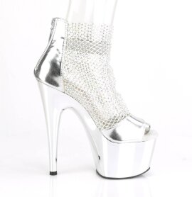 Pleaser ADORE-765RM Sandales à plateforme mailles Chrome Argent EU-37/US-7