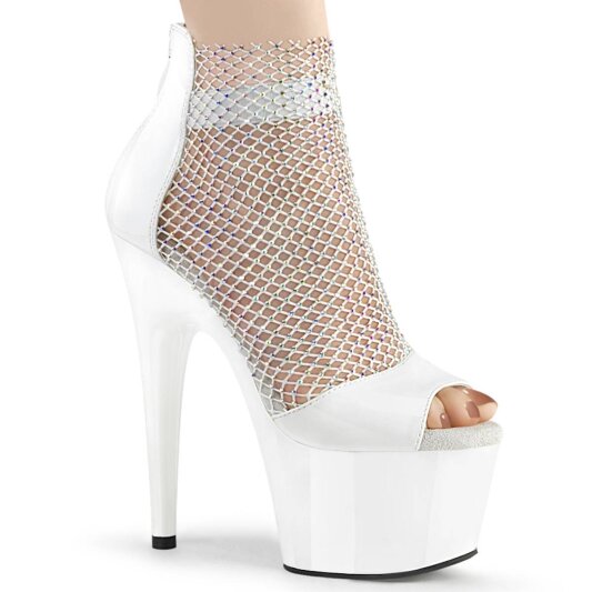 Pleaser ADORE-765RM Sandales à plateforme mailles Vernis Blanc EU-35/US-5