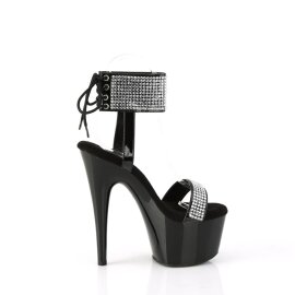 Pleaser ADORE-770 Sandales à plateforme Vernis Strass Noir EU-35/US-5