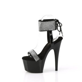Pleaser ADORE-770 Sandales à plateforme Vernis Strass Noir EU-39/US-9